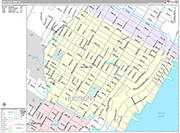 West New York Wall Map Premium Style